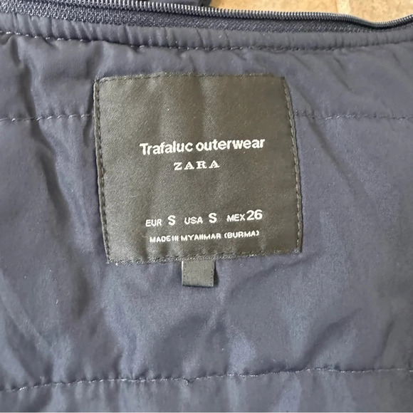 Zara Two-in one trafaluc outerwear Jacket Hoodie Navy Small - Picture 14 of 14